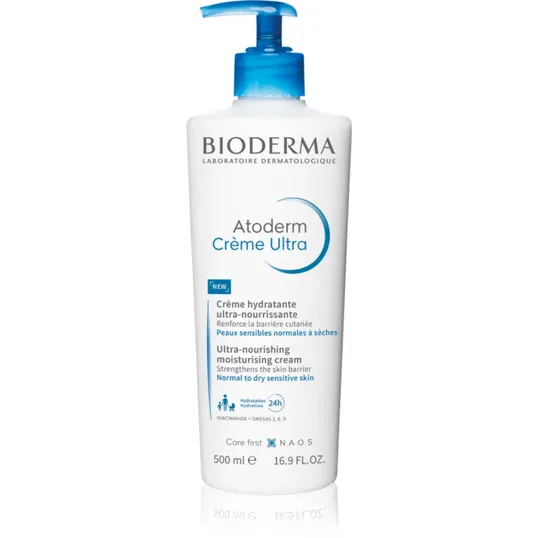 Bioderma Atoderm Créme Ultra Cremă nutritivă de corp pentru piele normală, sensibilă și uscată fara parfum Bottle with Pump 500 ml
