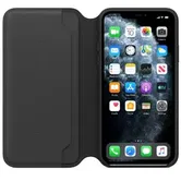 Husa Flip Cover Apple mx082zm/a pentru Apple iPhone 11 Pro Max, Piele naturala (Negru)