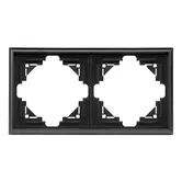 Rama de aparataj Luna, Abex, 2 module, PVC, negru