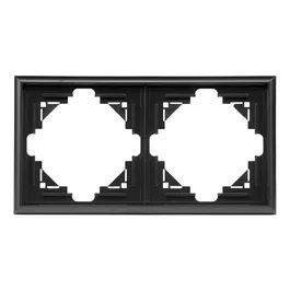 Rama de aparataj Luna, Abex, 2 module, PVC, negru