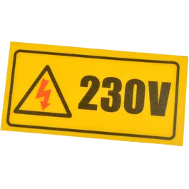 Indicator avertizare 230 V, dreptunghiular, 10 x 5 cm
