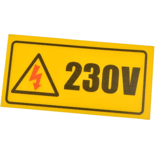 Indicator avertizare 230 V, dreptunghiular, 10 x 5 cm