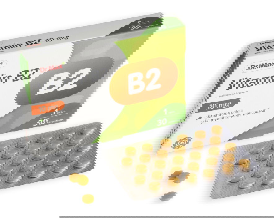Vitamina B2 10mg, 30 comprimate filmate