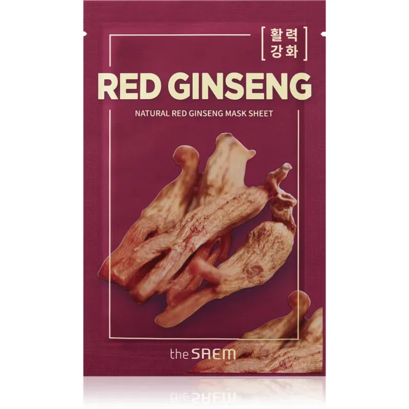 The Saem Natural Mask Sheet Red Ginseng masca de celule cu ingrijire completa 21 ml