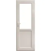 Usa PVC tehnica, alb, 86 x 204 cm, dreapta, geam 2/3