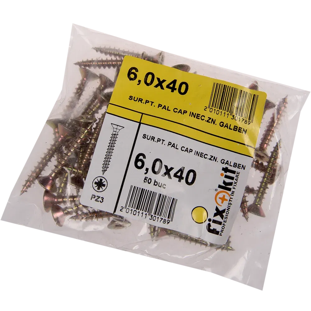Set holsuruburi, cap inecat, otel zincat, 6 x 40 mm, 50 bucati