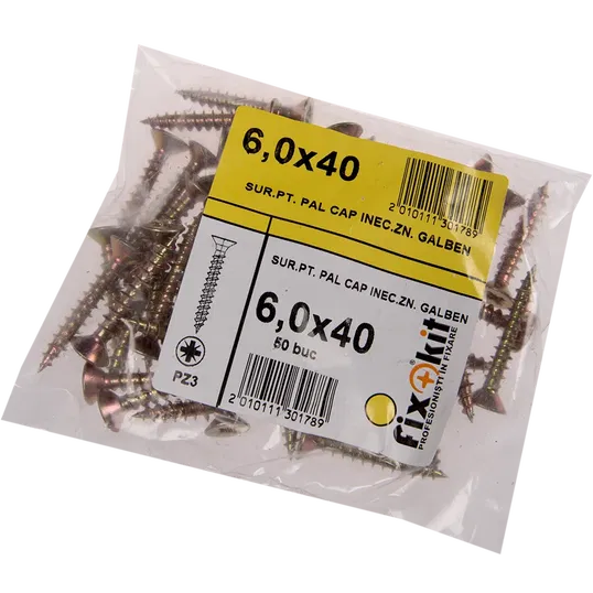 Set holsuruburi, cap inecat, otel zincat, 6 x 40 mm, 50 bucati