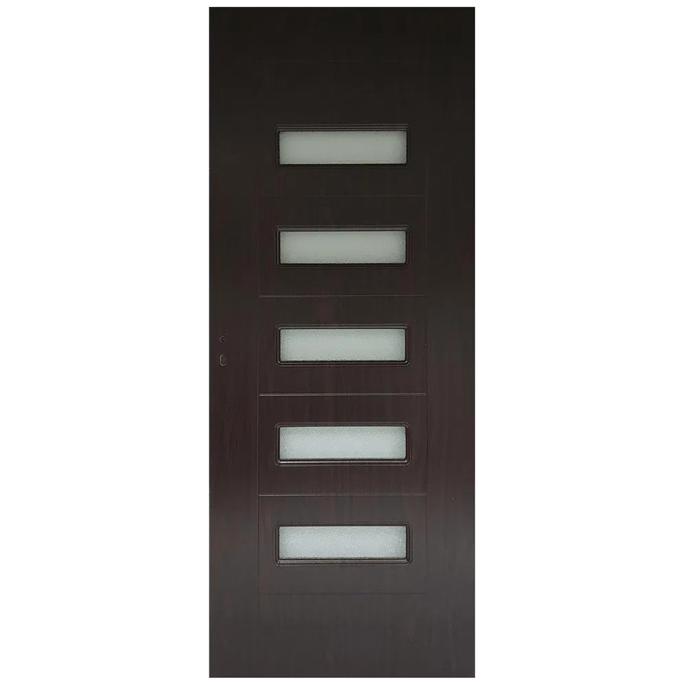 Usa interior celulara cu geam Pamate M104, reversibila, MDF, wenge, toc fix, 200 x 80 cm x 3.5 cm