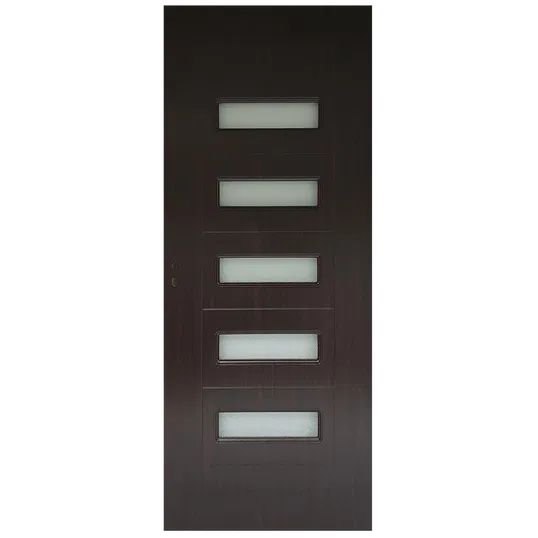 Usa interior celulara cu geam Pamate M104, reversibila, MDF, wenge, toc fix, 200 x 80 cm x 3.5 cm