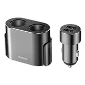Incarcator Auto Baseus CRDYQ-01, Dual USB + Splitter Dual, 3.1 A (Negru)
