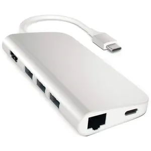 Docking Station Satechi ST-TCMAS, 1 x HDMI, 1 x Gigabit, 1 x USB-C, 3 x USB-A (Argintiu)