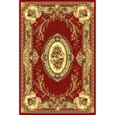 Covor clasic Gold 042/22, polipropilena BCF, rosu/bej, 140 x 200 cm