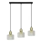 Suspensie Lumi, 3xG9, 8 W, metal/acril, transparent/auriu
