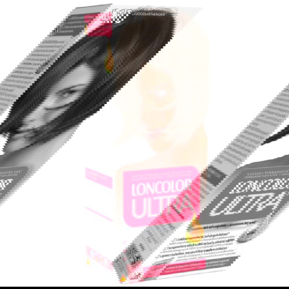 Vopsea de par permanenta Ultra Nr. 4.10, 110ml, Loncolor