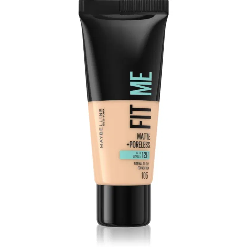 MAYBELLINE NEW YORK Fit Me! Matte+Poreless machiaj mat pentru piele normală și grasă culoare 105 Natural Ivory 30 ml