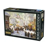 Puzzle adulti D-Toys Boris Kustodiev - Maslenitsa, 1000 piese