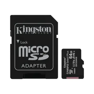 Card de memorie MicroSD Kingston Canvas Select Plus, 64GB, UHS-I, Class 10 + Adaptor SD