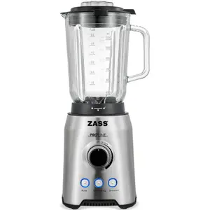 Blender Zass ZSB 09, 1000 W, 1.5 l, cutit inox 6 lame, cana sticla termorezistenta (Inox)