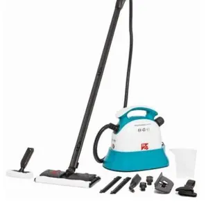 Aparat de curatat cu aburi Daga Di4 Steam Clean Caddy 2 in 1, 1500 W, 4 bar, capacitate 1.1 l, autonomie 25 min, dubla utilizare, 10 accesorii (Alb/Albastru)