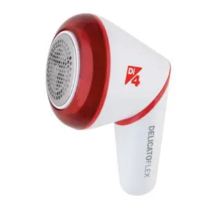 Aparat de curatare scame Daga Di4 Delicato Flex, 2.4 V, acumulator, cutit inox, cap rabatabil, reglarea inaltimii de taiere, autonomie 60 min, incarcare USB (Alb/Rosu)
