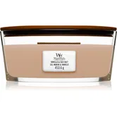 Woodwick Vanilla & Sea Salt lumânare parfumată cu fitil din lemn (hearthwick) 453.6 g