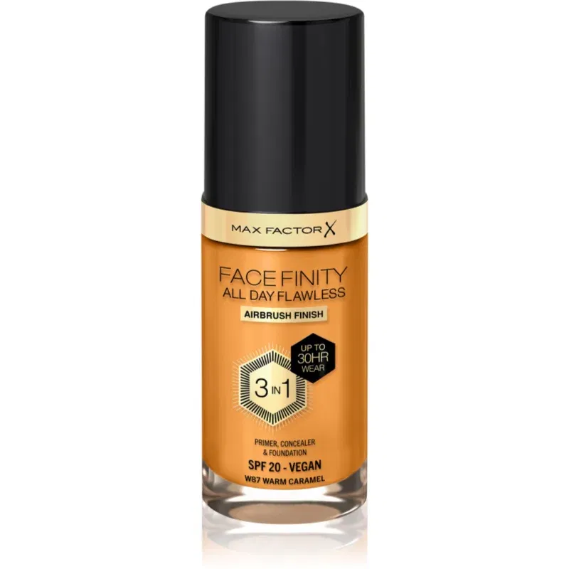 Max Factor Facefinity All Day Flawless machiaj persistent SPF 20 culoare 87 Warm Caramel 30 ml
