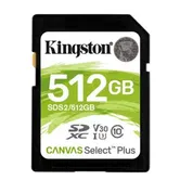 Card de memorie Kingston SDXC Canvas Select Plus, 512GB, Class 10, UHS-I U3 V30