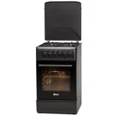 Aragaz LDK 5060 ECAI MAT BLACK RMV NG, Gaz, Cuptor electric, 4 Arzatoare, Siguranta, Aprindere electrica (Negru)