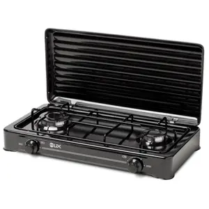 Plita de exterior LDK AMORFO 2 Black, Gaz, 2 arzatoare (Negru)