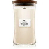 Woodwick White Tea & Jasmine lumânare parfumată cu fitil din lemn 609.5 g