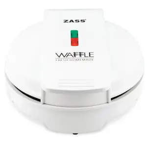 Aparat de facut vafe Zass ZWM 01, 750W, Placi din teflon antiaderente, Indicator LED, Sistem depozitare cablu, Picioruse antialunecare (Alb)