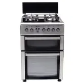 Aragaz mixt Studio Casa Duetto FFM60/60INOX, 4 Arzatoare, 2 Cuptoare gaz+electric, Aprindere electrica, Siguranta (Negru/Inox)