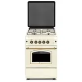 Aragaz rustic Studio Casa Verona Retro, Gaz, 4 Arzatoare, Aprindere electrica, Siguranta, Gril (Crem)