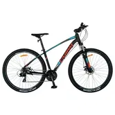 Bicicleta MTB-HT CARPAT C2957C, roti 29", cadru aluminiu, frane mecanice disc, 24 viteze (Negru/Albastru)