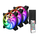 Kit 3 ventilatoare AQIRYS Libra KR12DL22RGB, Iluminare RGB, 120 mm (Negru)
