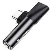 Adaptor Baseus L41, USB Type-C - USB Type-C / Jack 3.5mm Black (Negru)
