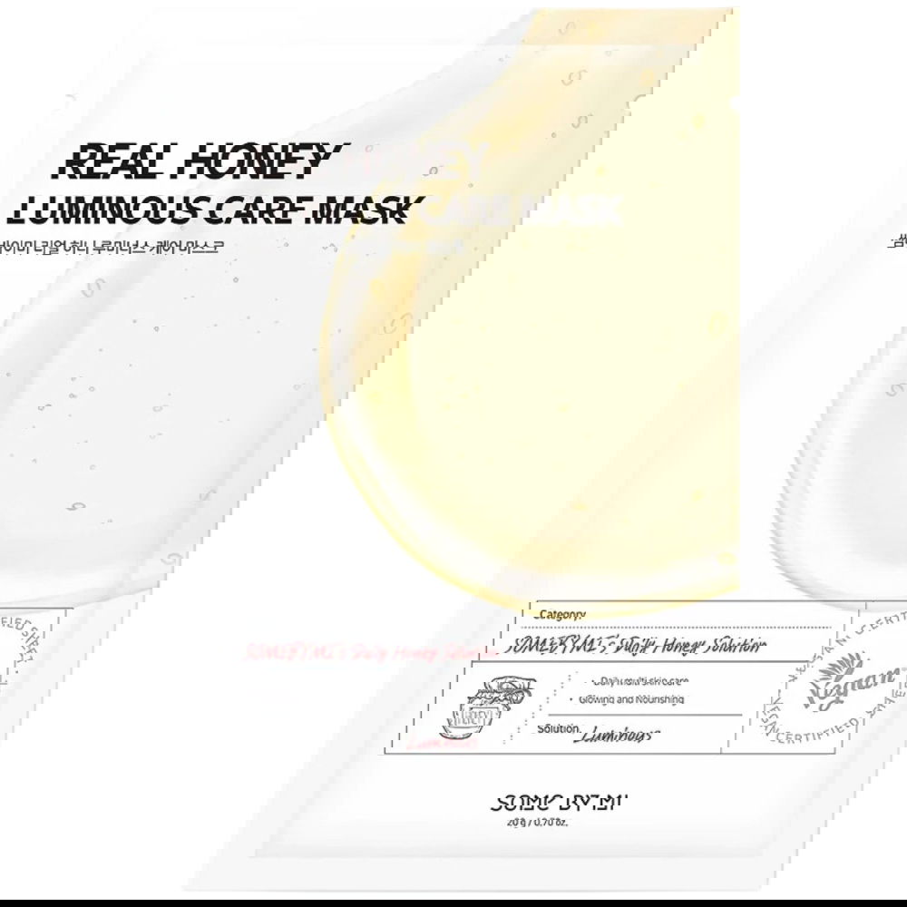 Masca servetel iluminatoare cu miere, 20g, Some By Mi