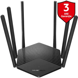 Router Wireless Mercusys MR50G, Gigabit, Dual Band, 1900 Mbps, Control Parental, Mod Access Point, IPv6, 6 Antene externe (Negru)