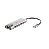 HUB USB D-LINK DUB-M520, Gigabit LAN x 1, USB 3.0 x 2, HDMI x 1, USB Type C x 1 (Argintiu)