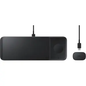 Incarcator wireless 3-in-1 Samsung EP-P6300TBEGEU, Fast charging, 9/7.5/3.5 W (Negru)