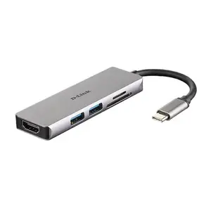 Hub USB D-LINK DUB-M530, 2 x USB 3.0, HDMI, SD/microSD, USB Type-C (Gri)