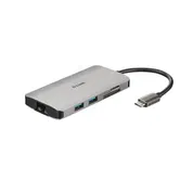 HUB USB D-LINK DUB-M810, Gigabit LAN x 1, SD/microSD Dual Card Reader x 1, USB 3.0 x 3, HDMI x 1, USB Type C x 1 (Gri)