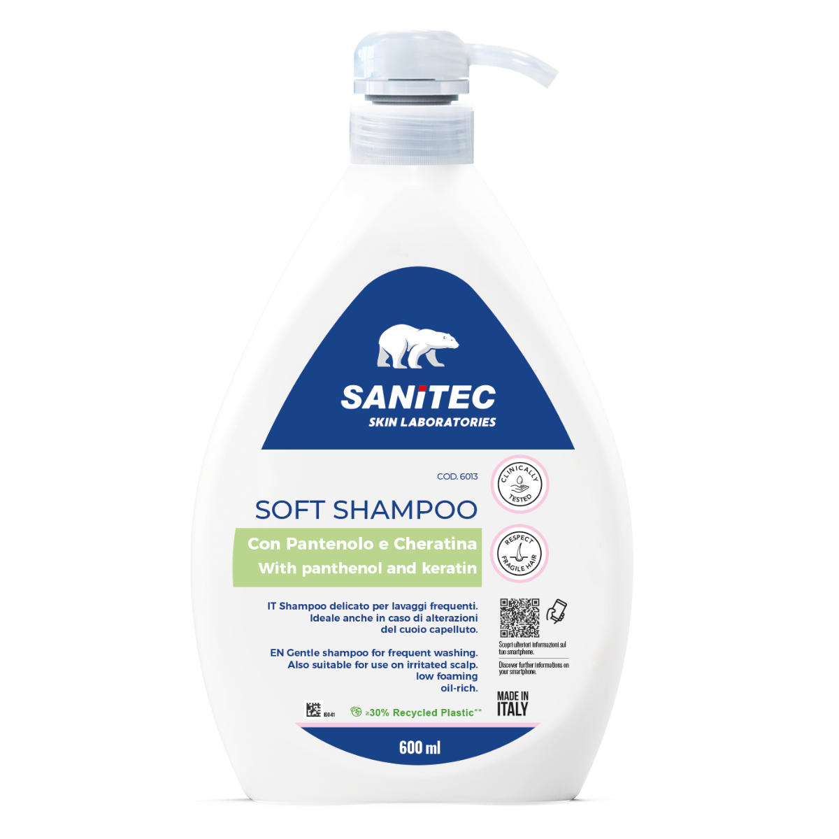 Sampon cu pantenol si cheratina, 600ml, Sanitec
