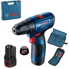 Mașina de gaurit si insurubat BOSCH GSR 120-LI, 2 acumulatori Li-Ion, 2Ah, 30Nm + Valiza