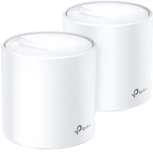 Sistem Mesh Wireless TP-Link Deco X20, Wi-Fi 6, Dual-Band, Gigabit, AX1800, cu acoperire completa pentru casa, Seamless Roaming, Self-Healing, Adaptive Path, Antivirus, Control Parental si Control Vocal, 2 pack (Alb)