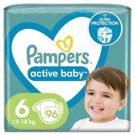Scutece Active Baby Mega Box Marimea 6 pentru 13 -18 kg, 96 bucati, Pampers