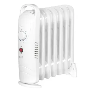 Calorifer electric cu ulei Teesa TSA8035, 800 W, 7 Elementi, Termostat reglabil, Control automat temperatura (Alb)