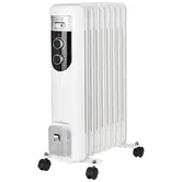 Calorifer electric cu ulei Teesa TSA8036, 2000 W, 9 Elementi, 3 Trepte putere, Termostat reglabil, Control automat temperatura (Alb/Negru)