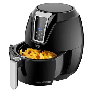 Friteuza Teesa TSA8046, 1400 W, 3.2 l, 7 Programe, Afisaj LCD, Temperatura reglabila (Negru)