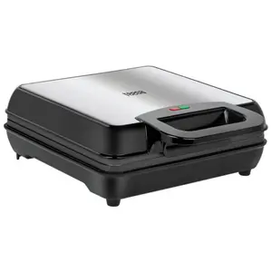 Aparat pentru preparat waffle Teesa TSA3224, 1100 W, 4 felii (Negru/Inox)